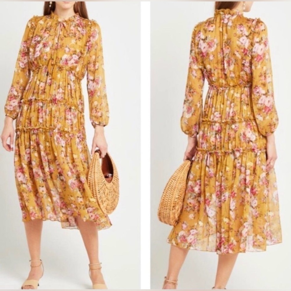 O.P.T Felicity Floral MIDI Dress M